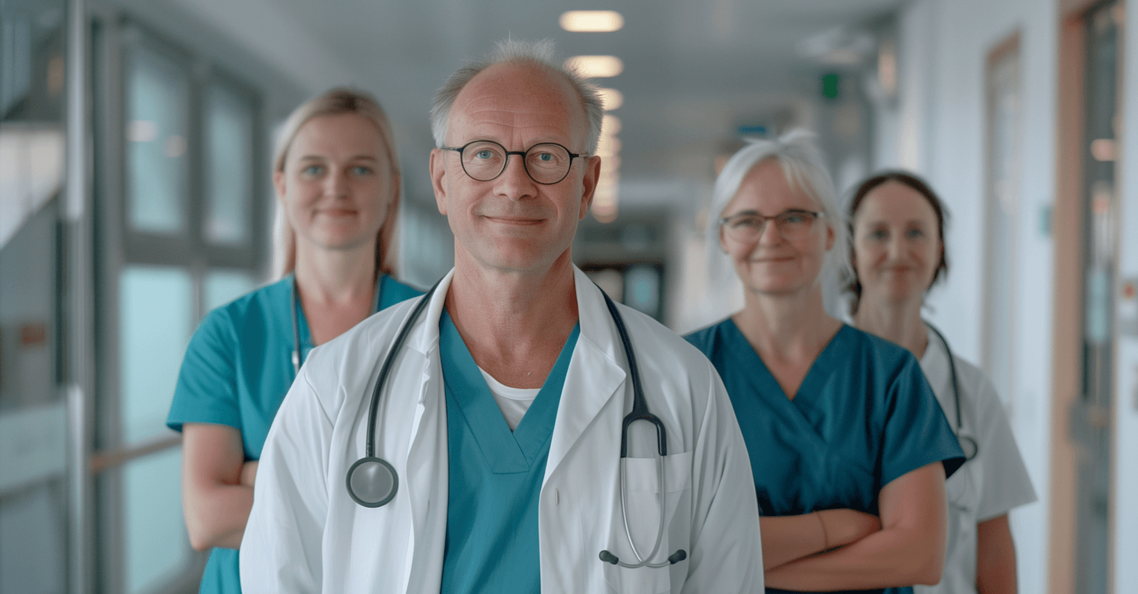 Medical team in hospital as a symbol of the healthcare system in France