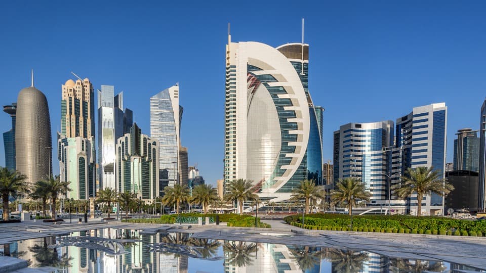 A city with modern infrastructure in Qatar