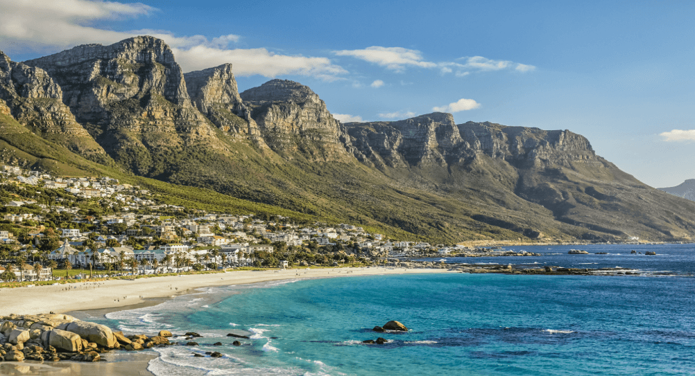 Coastline with mountains in South Africa