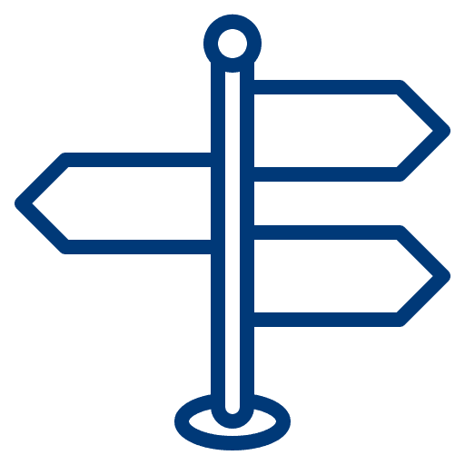 Icon signpost – symbol for determining the optimal transport route