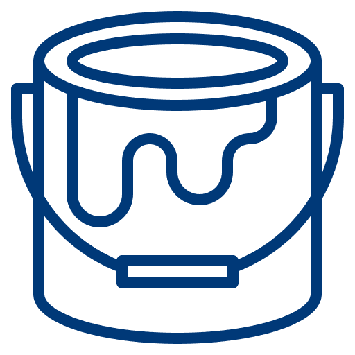 Icon: paint bucket with coating – symbol for paints and varnishes