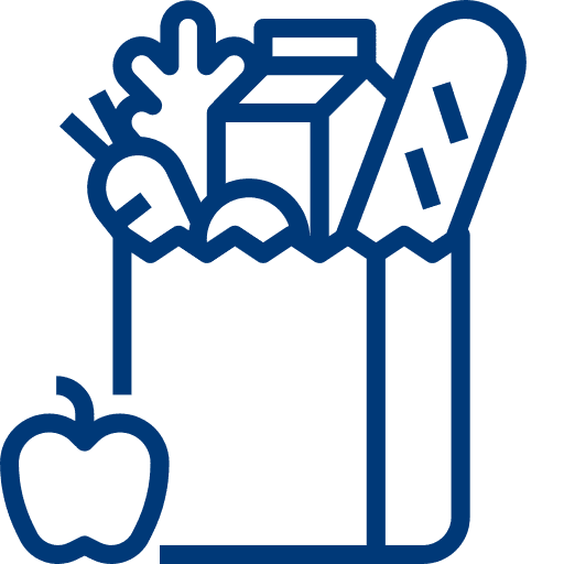 Icon: grocery bag with food – symbol for food and animal products