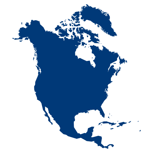 North America icon – stylized map symbol for customs clearance