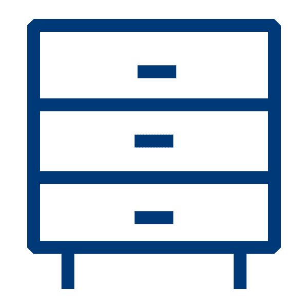 Icon of a drawer unit symbolizing USM Haller assembly