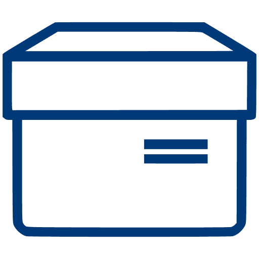 Icon: box with lid – guidance for complete and secure packing