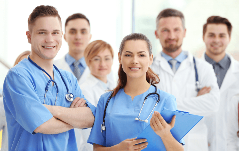 Medical team in a clinic as a symbol of the healthcare system in the Netherlands