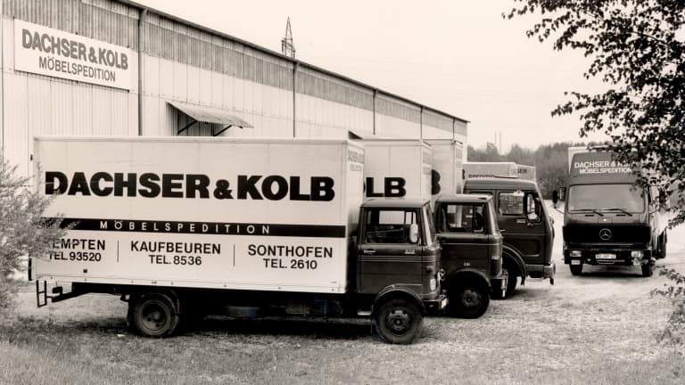 Historic truck fleet of DACHSER & KOLB – a glimpse into the company’s history.