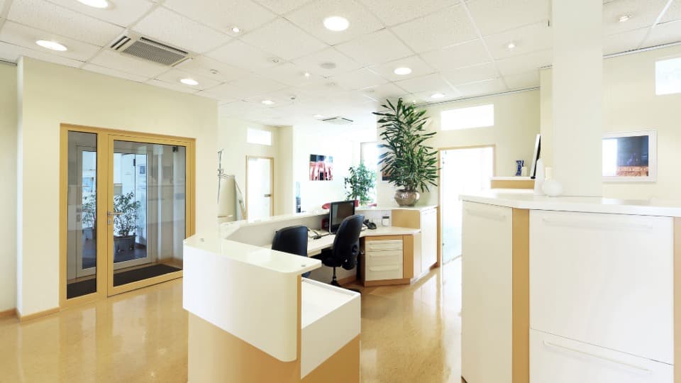 Reception at a private clinic in Oman