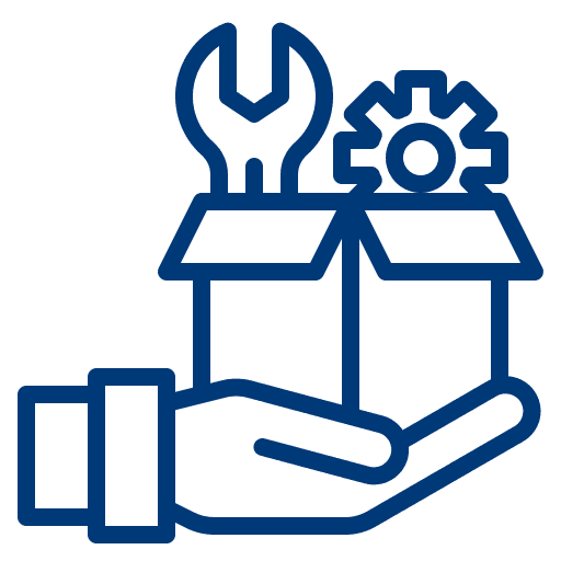 Icon with hand, moving box and tools – symbol for additional moving services