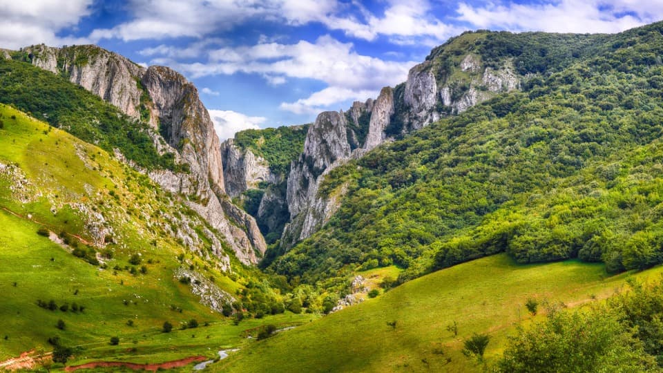 Landscape with mountains in Romania