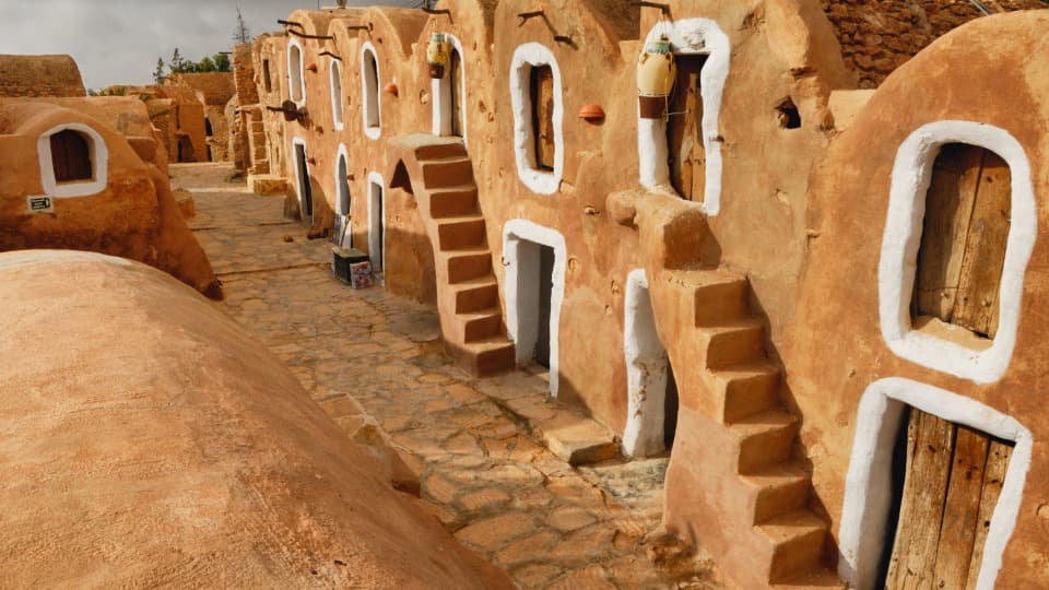 Unique features of Tunisia - A street in a Berber village in Tunisia