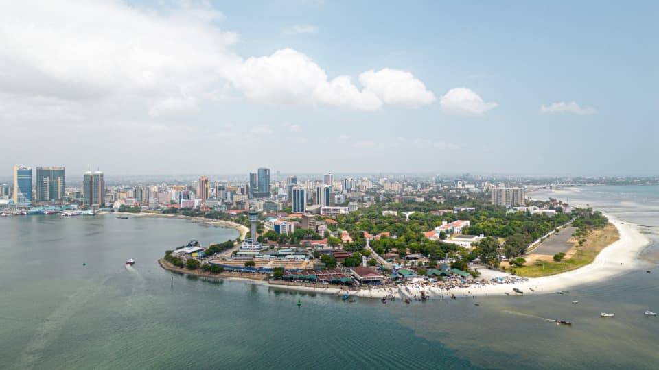 Aerial view of a coastal town in Nigeria - Economy and Life in Nigeria